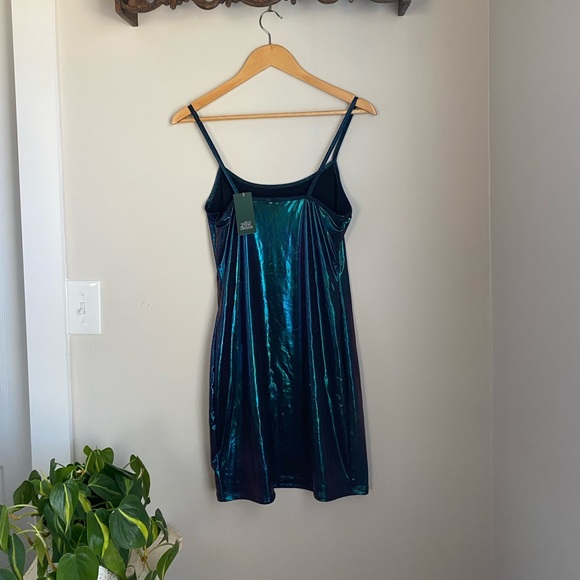 NWT Metallic Blue Purple Dress - Picture 6 of 8